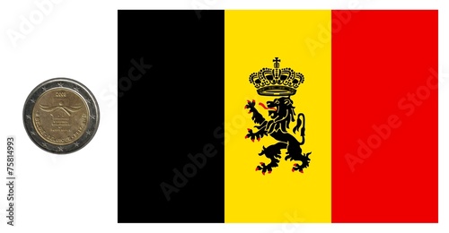 France, flag and coin