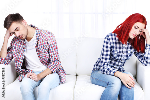 Young couple quarreling