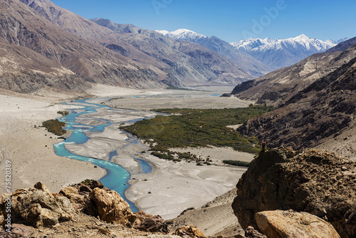 Shyok river in Nubra valley Ladakh ,Jammu & Kashmir, India