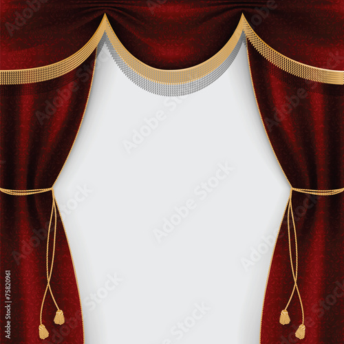 Theater curtain decorated with fringe and tassels