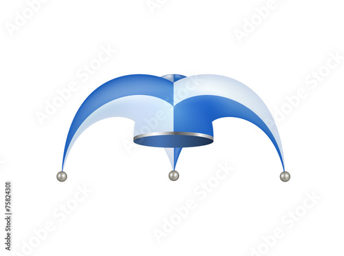 Jester hat in white and blue design