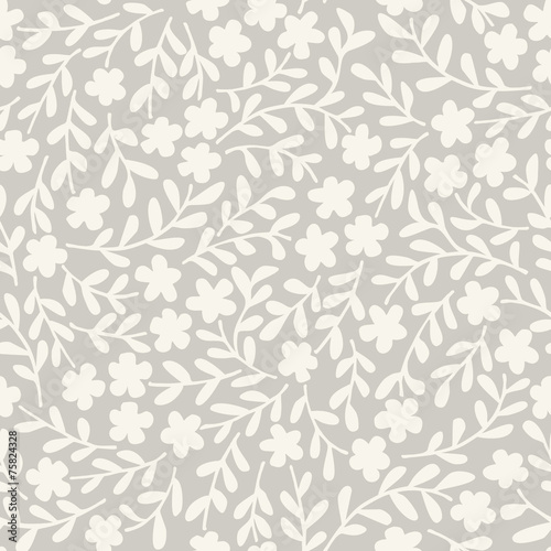 Simple seamless vector pattern with flowers