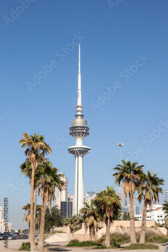 Fotografi The Liberation Tower in Kuwait City. Middle East