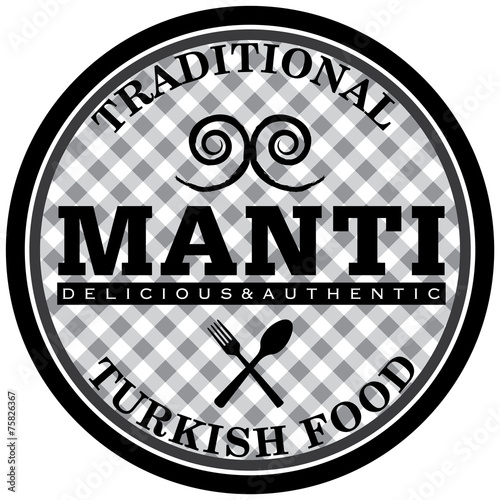 traditional turkish food manti label