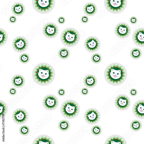 Cute funny seamless pattern with cats