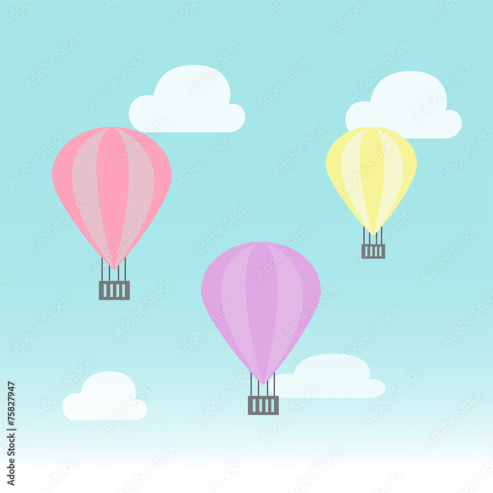 balloon in the sky,hot air balloon,vector illustration,backgroun
