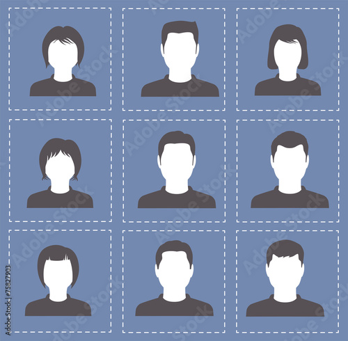 people profile silhouettes women and men in white with dark colo