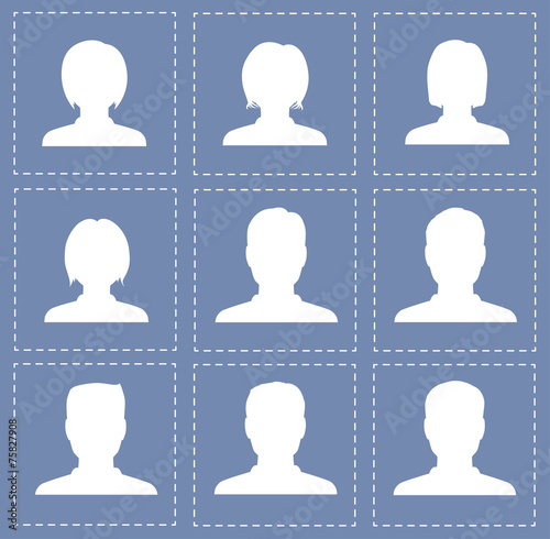 people profile silhouettes women and men in white color
