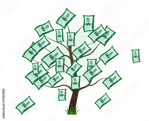 Tree. money. business. symbol. icon. usd