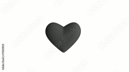 Grey heart on white background loopable