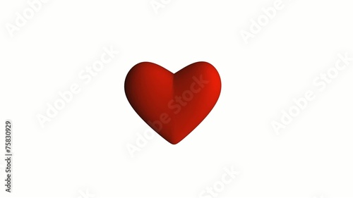 Red heart on white background loopable