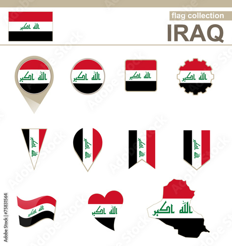 Obraz na plátně Iraq Flag Collection