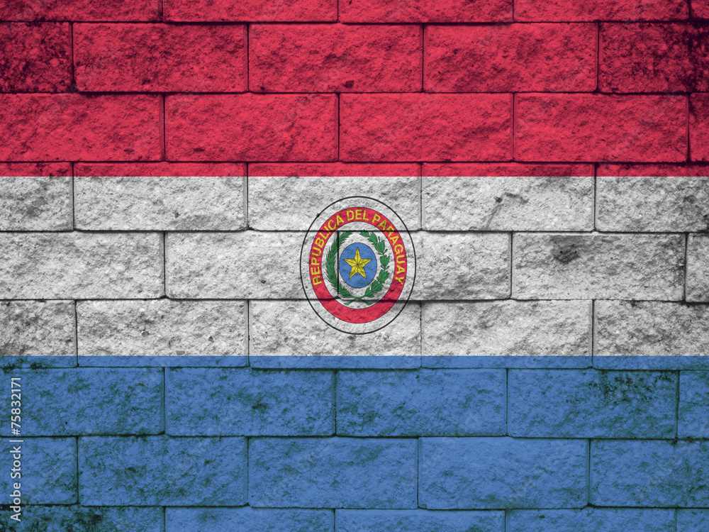 Paraguay Flag painted on grunge wall Paraguay Flag painted on grunge wall