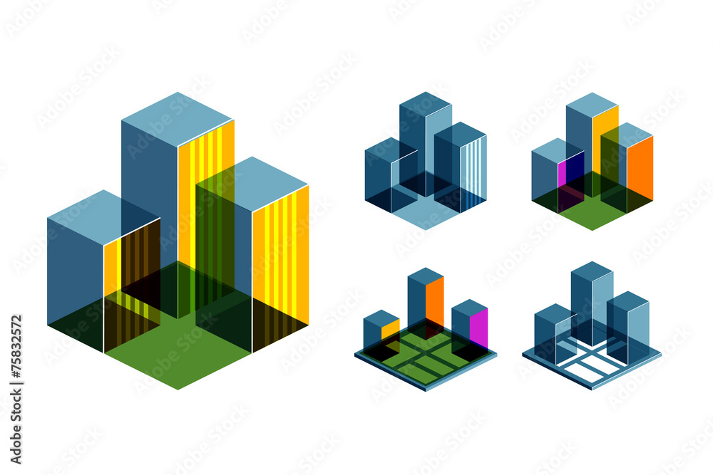Fototapeta premium Real Estate vector logo design template. Business or statistics