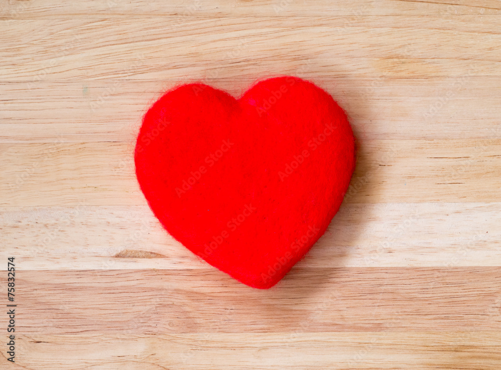 Valentines Day background red heart on wooden background Valentines Day background red heart on wooden background