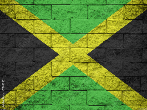 jamaica Flag on the old wall texture