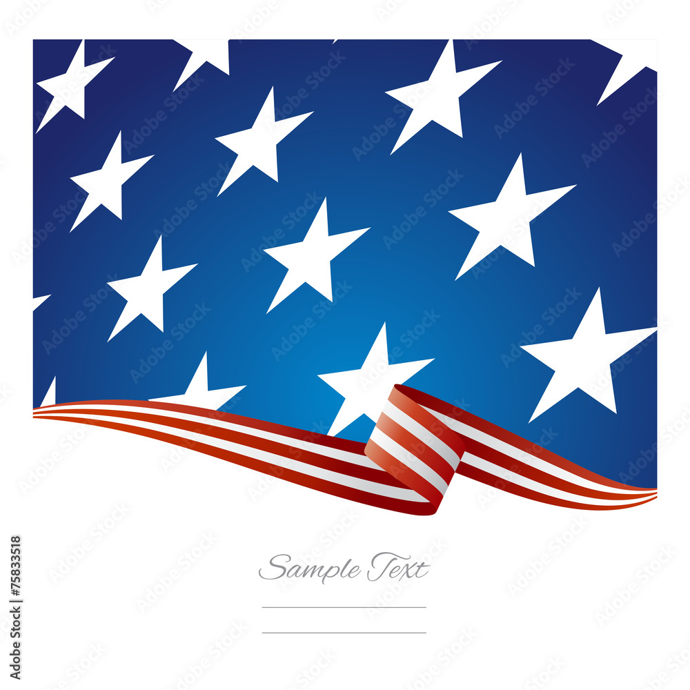 USA flag ribbon vector