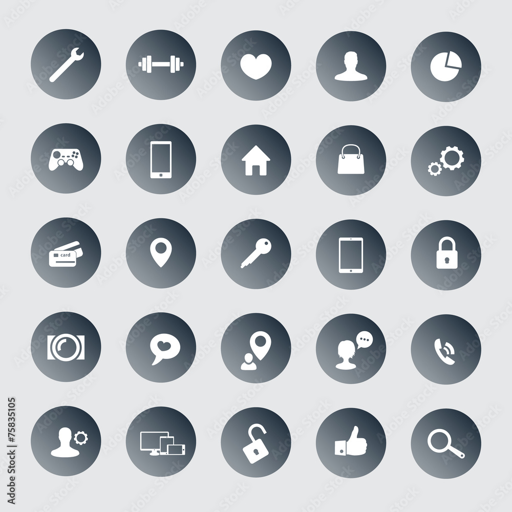 25 icons for web, apps development vector illustration, eps10 25 icons for web, apps development vector illustration, eps10