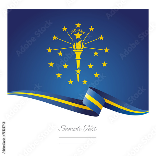 Indiana flag ribbon vector