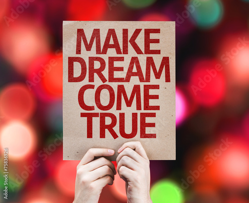 Make Dream Come True card with colorful background
