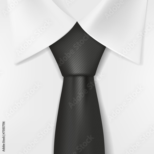 white shirt and black tie