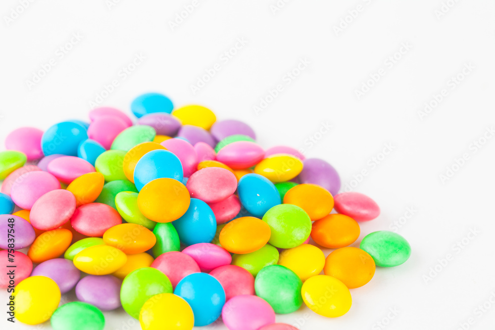 colored candy on white background colored candy on white background