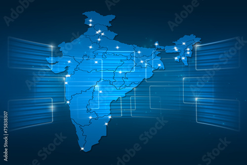 India Map World map News Communication blue