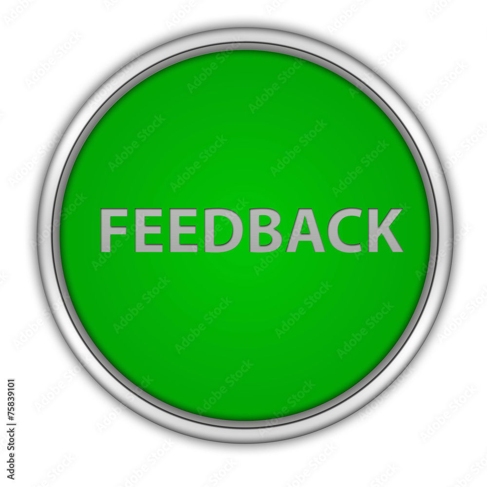 Feedback circular icon on white background Feedback circular icon on white background