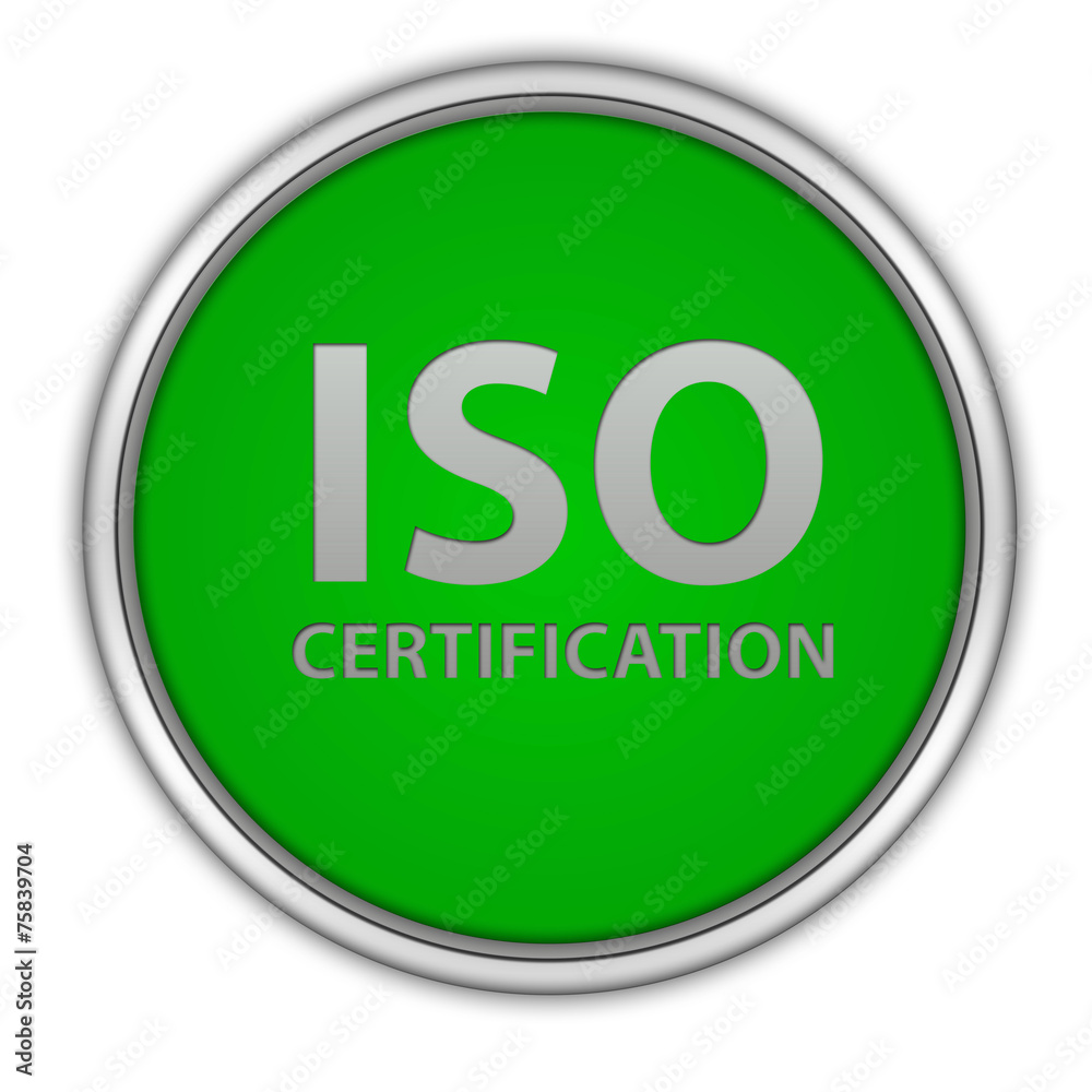 Iso certification circular icon on white background Iso certification circular icon on white background
