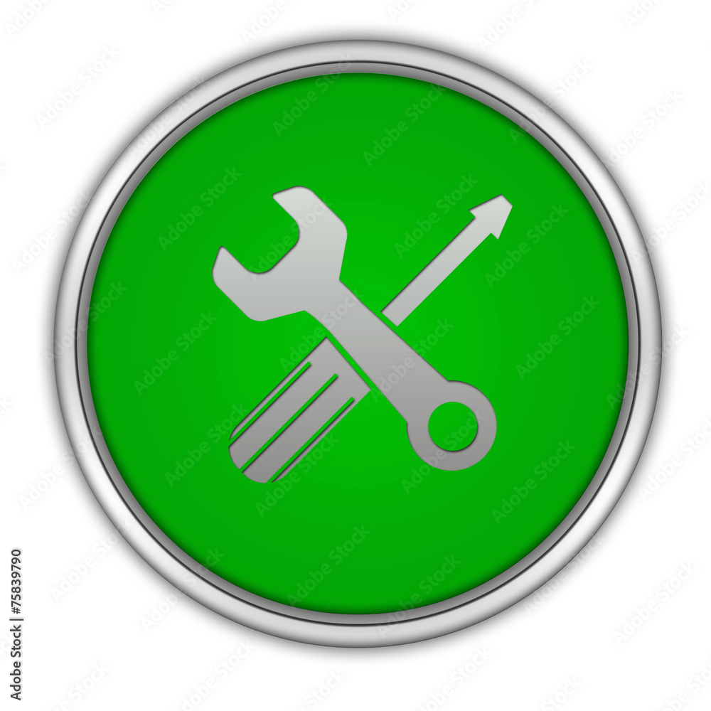 Settings circular icon on white background Settings circular icon on white background