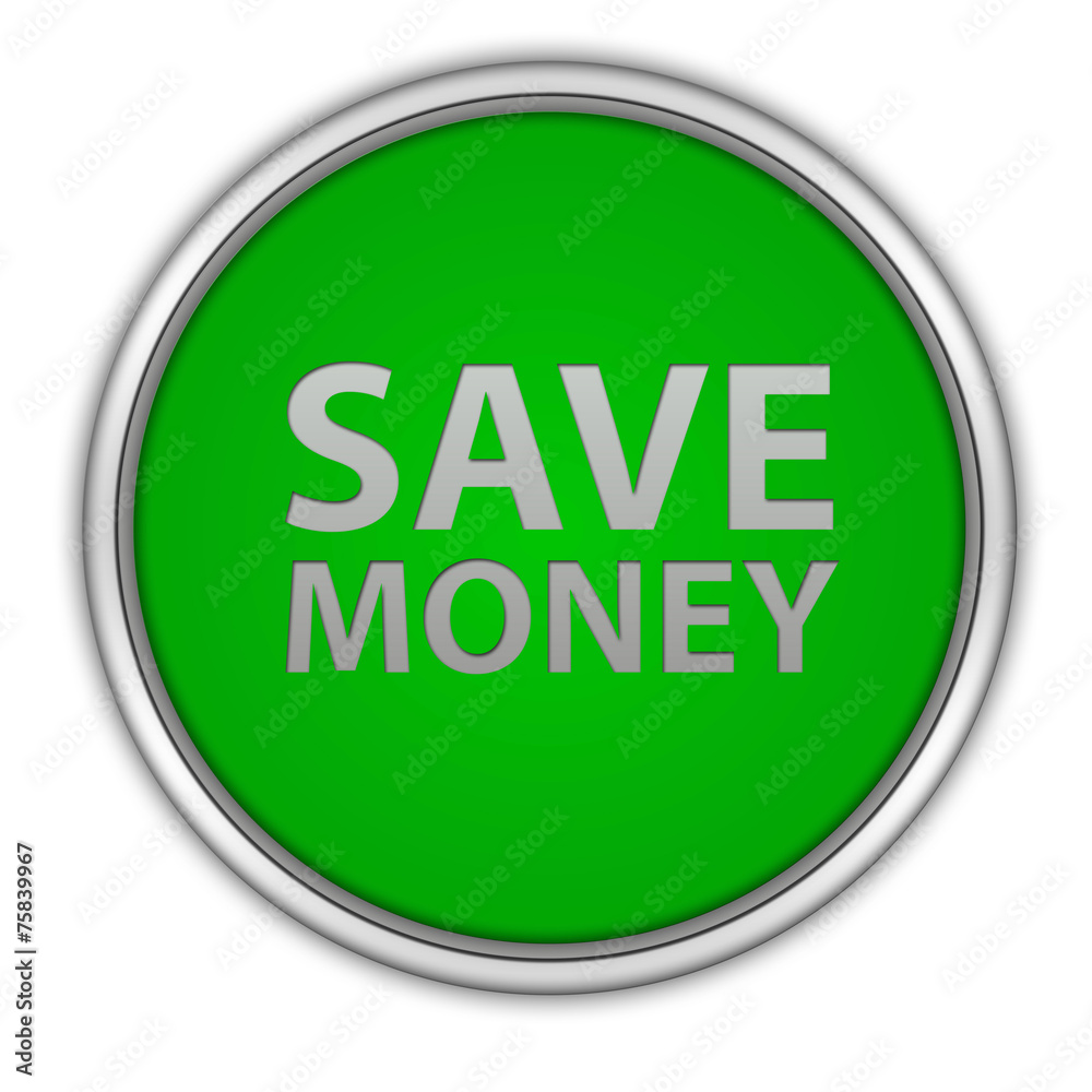 Save money circular icon on white background Save money circular icon on white background