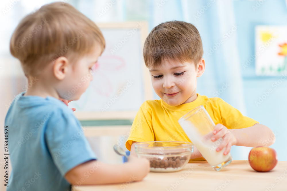 children eating healthy food at home children eating healthy food at home