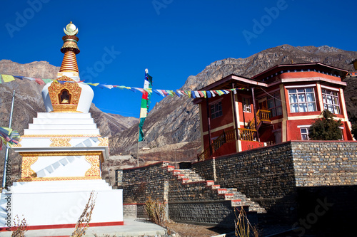 Buddhist gompa and monastery in Muktinath  Nepal