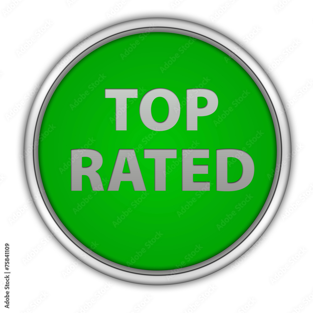 Top rated circular icon on white background Top rated circular icon on white background