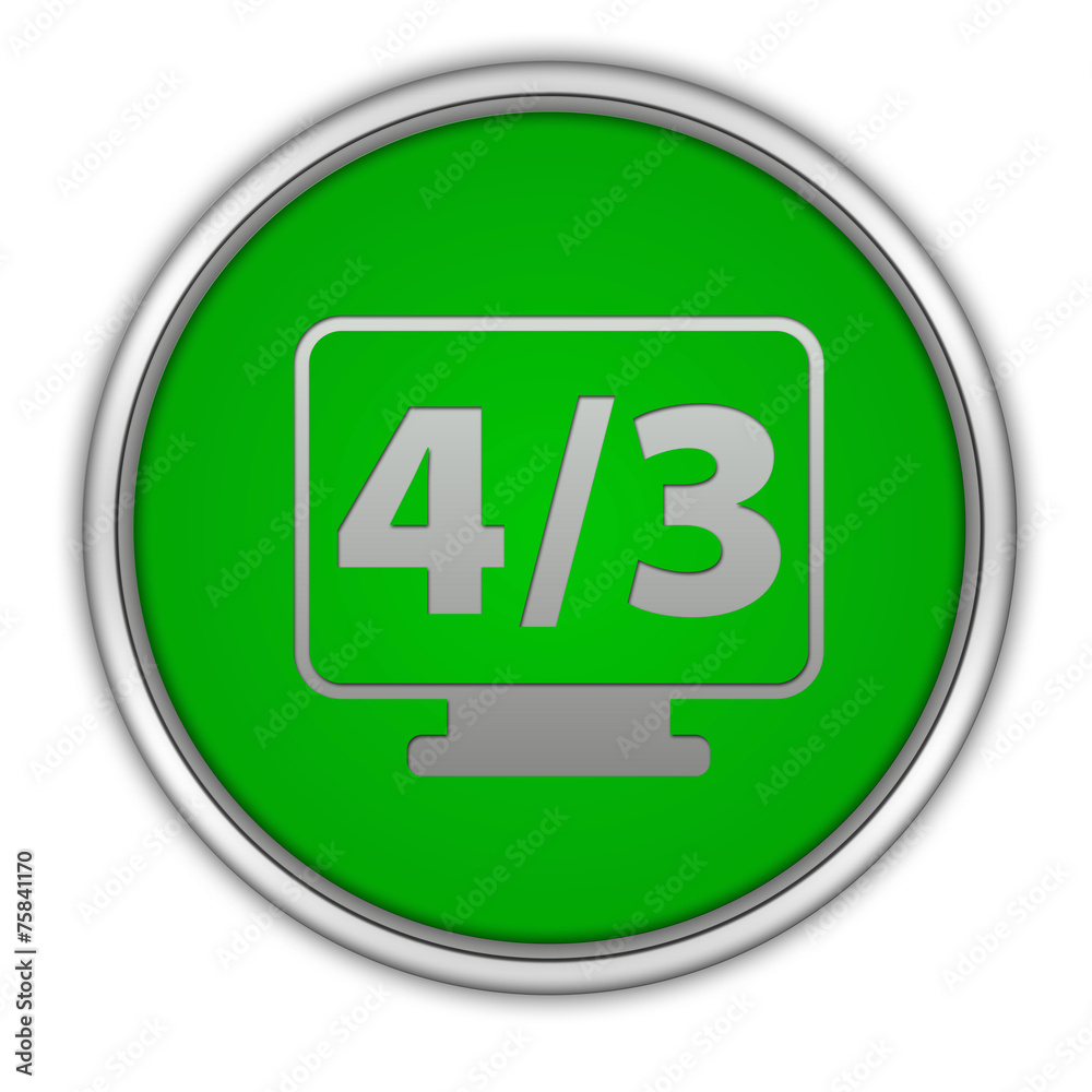 4/3 movie circular icon on white background 4/3 movie circular icon on white background
