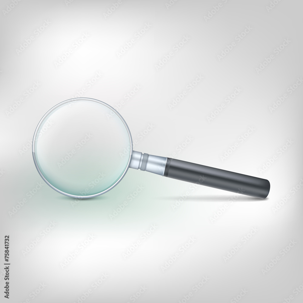 Magnifying glass, photo-realistic vector illustration Magnifying glass, photo-realistic vector illustration
