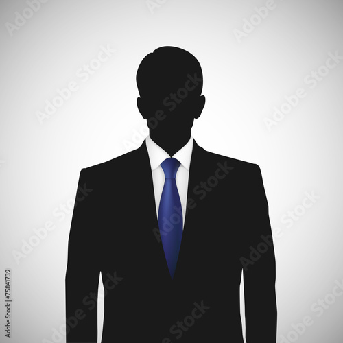 Unknown person silhouette whith blue tie