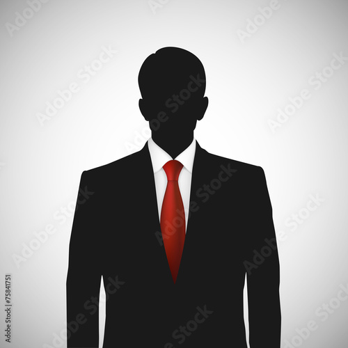 Unknown person silhouette whith red tie