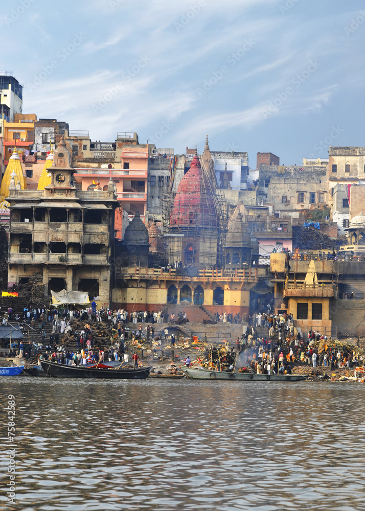 Traditional cremation on the banks of the Ganges River