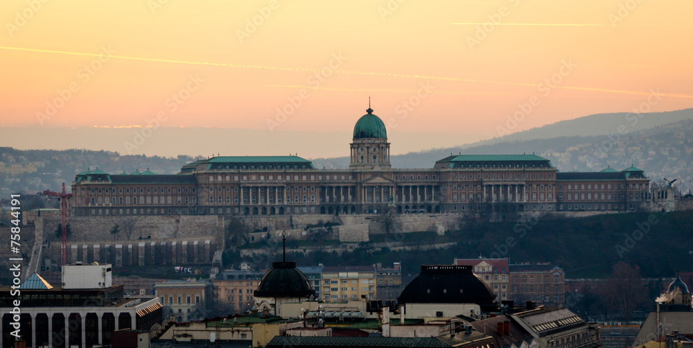 Budapest, Buda Castle at sunset