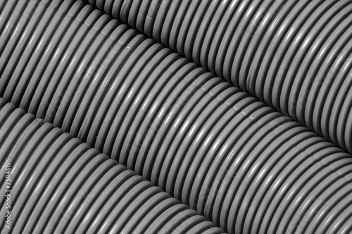 Grey corrugated pipe
