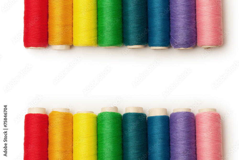 rainbow colored threads set isolated over white background rainbow colored threads set isolated over white background