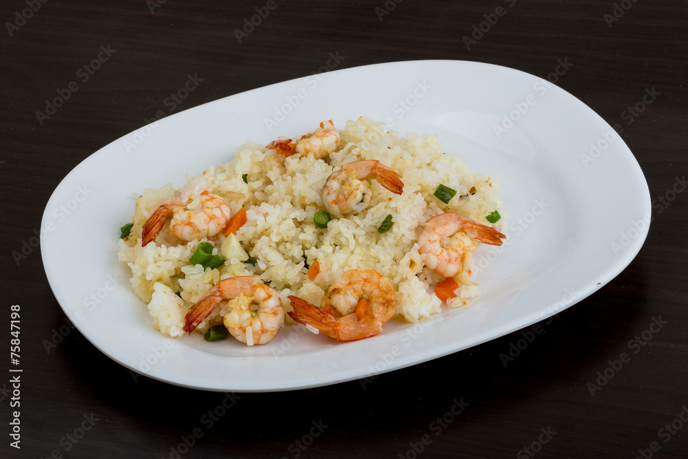Fried rice with prawns Fried rice with prawns