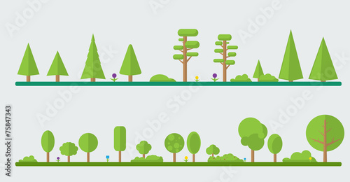 Collection of different flat trees