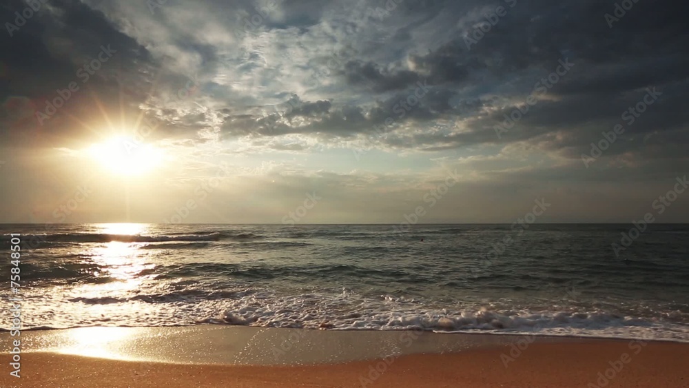 Beautiful cloudscape over the sea, video