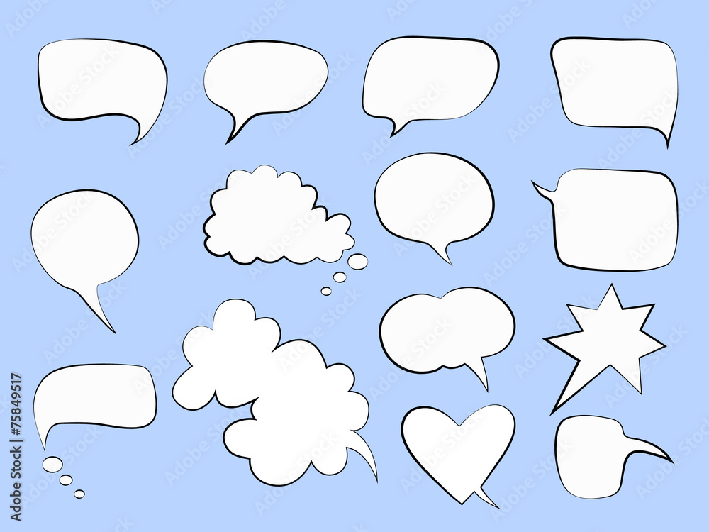 Vector illustration of speech bubbles on a blue backgroung Vector illustration of speech bubbles on a blue backgroung