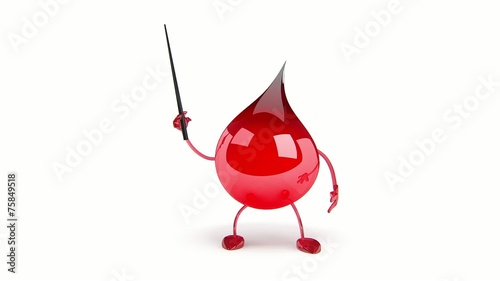 Red Blood Drop Cartoon Character
