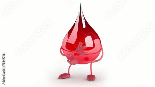Red Blood Drop Cartoon Character