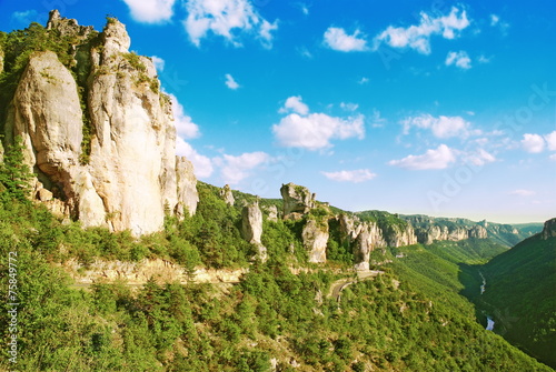 Fotografie, Obraz Les falaises des Gorges du Tarn
