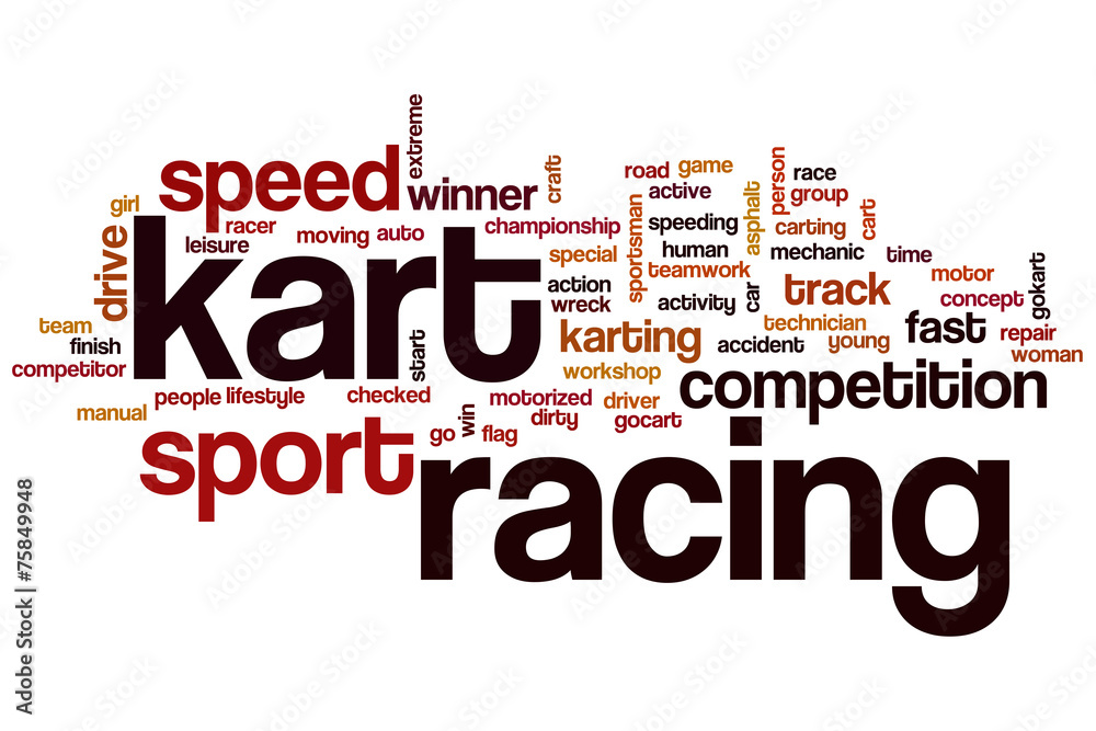 Kart racing word cloud